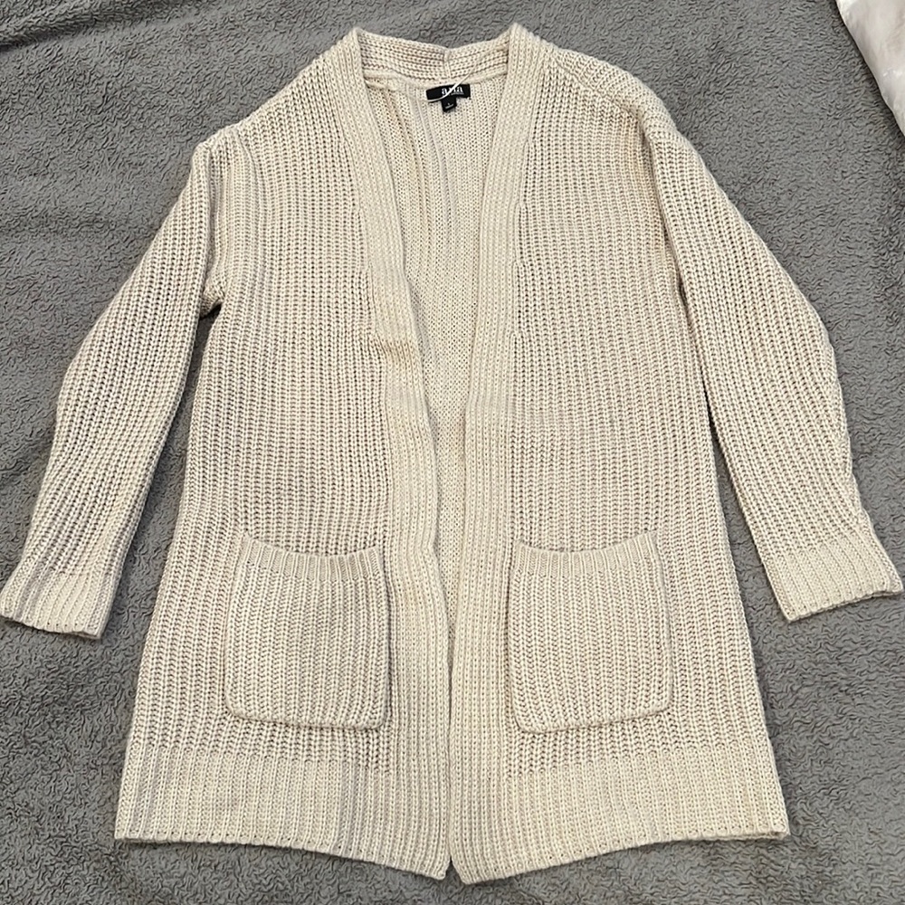 Long line knit cardigan - Light tan - Large